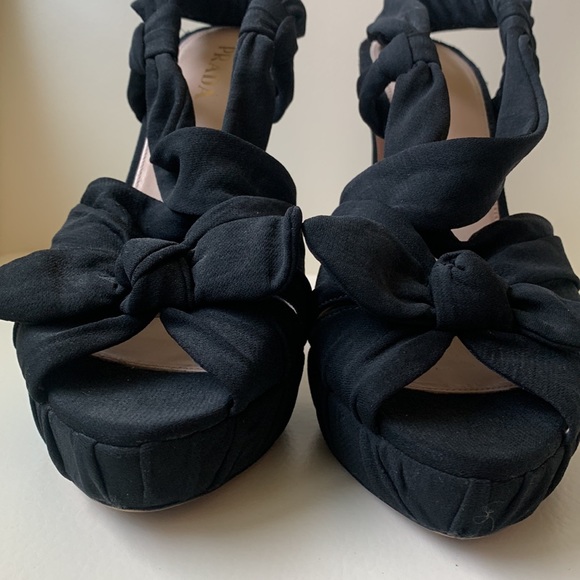Prada Black Slingback Platform Sandals - Picture 5 of 16
